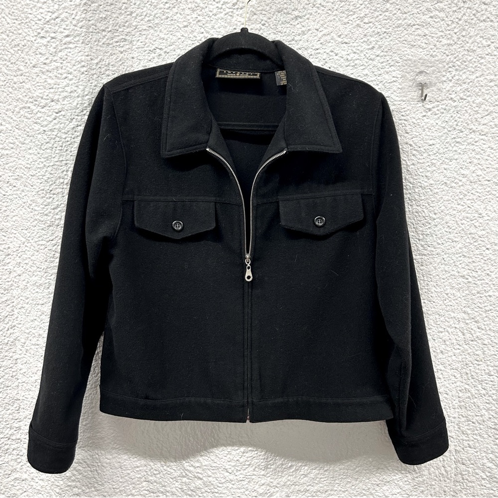 Express women’s m black jacket, front zipper, long sleeves, 2 front pockets